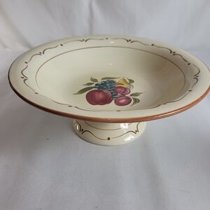 "Home Around the Orchard" Footed Ceramic Bowl